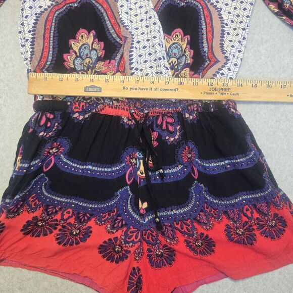 Angie Red and Black Patterned Romper - Picture 8 of 16